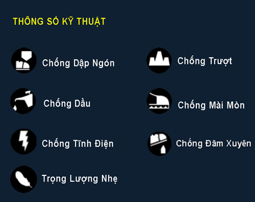 thông số kỹ thuật giày King Power L-026