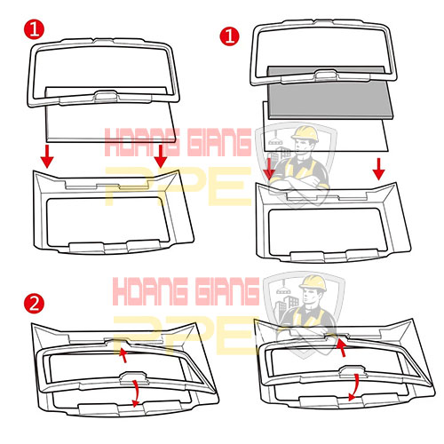 cách lắp kính mặt nạ hàn đội đầu