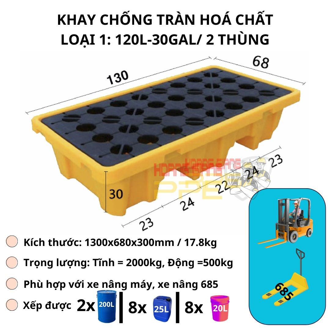 khay chống tràn hoá chất 120L