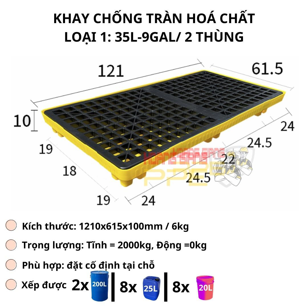 khay chống tràn hoá chất 35L