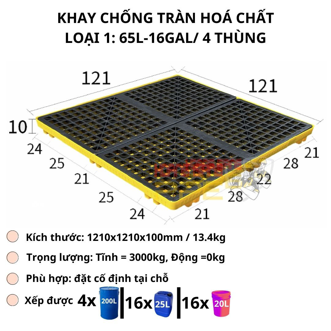 khay chống tràn hoá chất 65L