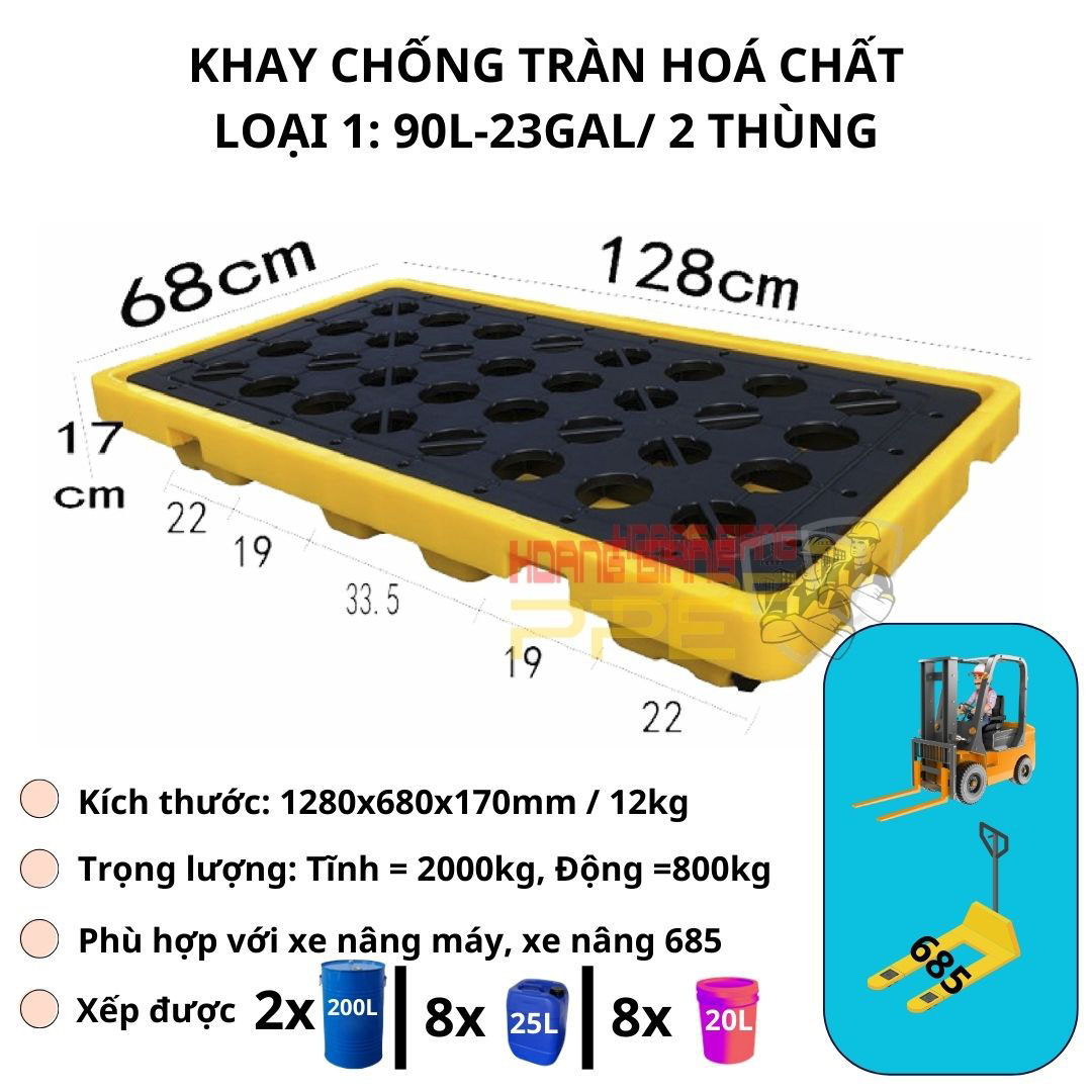 khay chống tràn hoá chất 90L