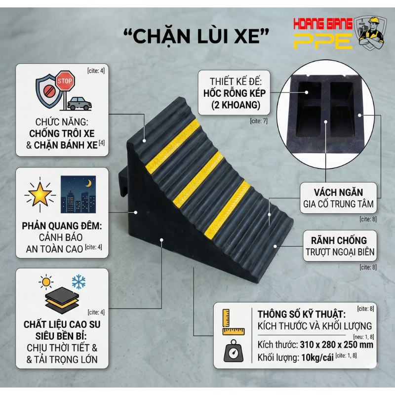 cục chặn b&aacute;nh xe cho xe con